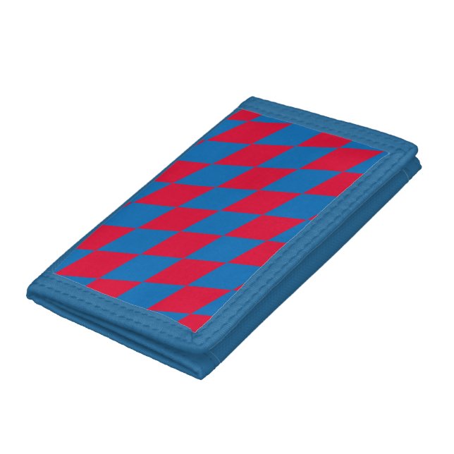 Blue and Red Bavaria Diamond Flag Pattern Trifold Wallet (Bottom)