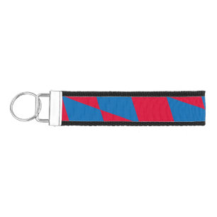 Blue and Red Bavaria Diamond Flag Pattern Wrist Keychain