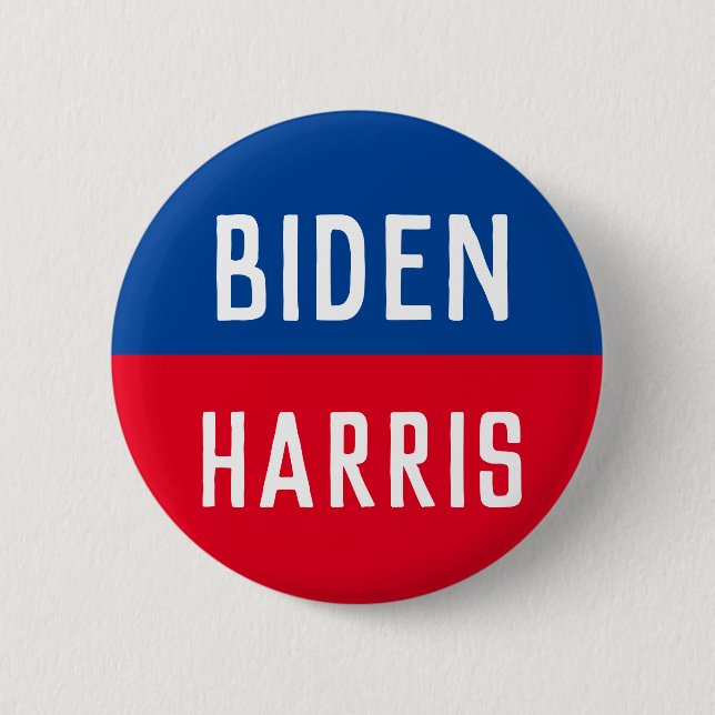 Blue and Red Biden Harris Campaign Button (Front)