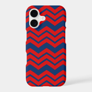 Blue and Red Chevron Pattern Design iPhone 17 Case