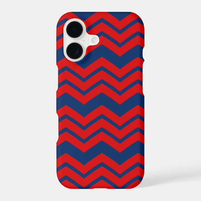 Blue and Red Chevron Pattern Design  Iphone Case (Back)