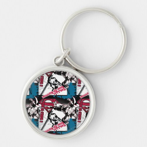 Blue and Red Collage Keychain