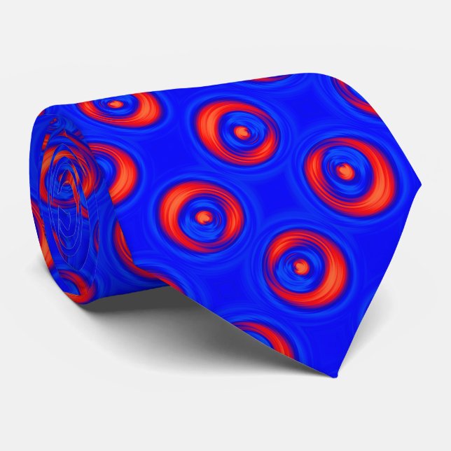 Blue and Red COOL pattern Neck Tie (Rolled)