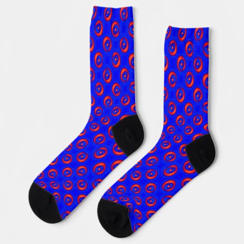 Blue and Red COOL pattern  Socks