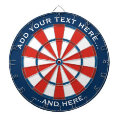 Blue and Red Dartboard with Custom Text