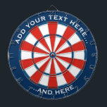 Blue and Red Dartboard with custom text<br><div class="desc">Dartboard in blue and red and two custom text areas.</div>