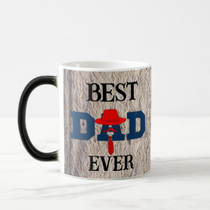 blue and red design for the best dad ever color morph mug