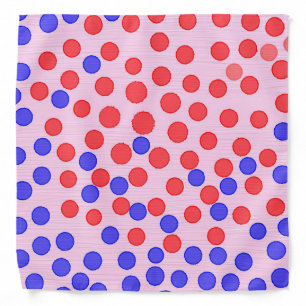 Blue and red dots on pink bandana