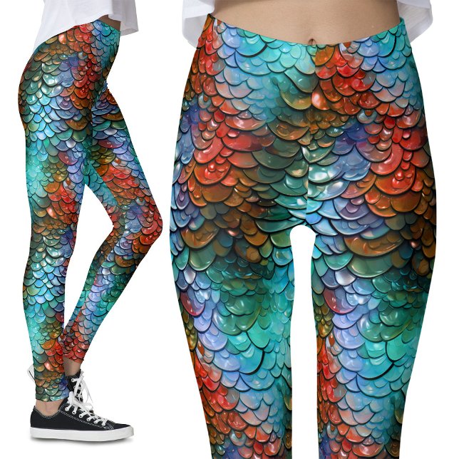 Blue and Red Fantasy Dragon Costume Leggings (Creator Uploaded)