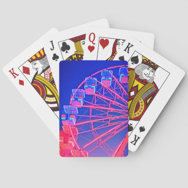 Blue and red Ferris wheel Poker Cards (Back)