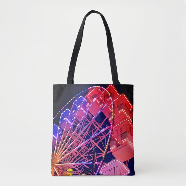 Blue and red Ferris wheel Tote Bag (Front)