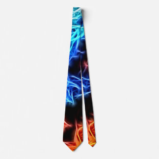 Blue and red flames, electric, electrified tie