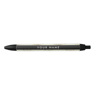 Blue and Red Flowers, Black, Your Name Pen