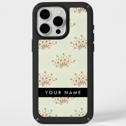 Blue and Red Flowers Black Your Name iPhone 15 Pro Max Case