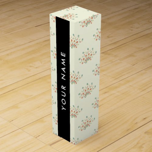 Blue and Red Flowers Black Your Name Wine Box