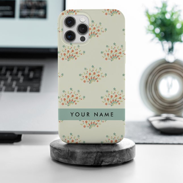 Blue and Red Flowers, Blue, Your Name Case-Mate iPhone Case (Creator Uploaded)