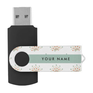 Blue and Red Flowers, Blue, Your Name Flash Drive