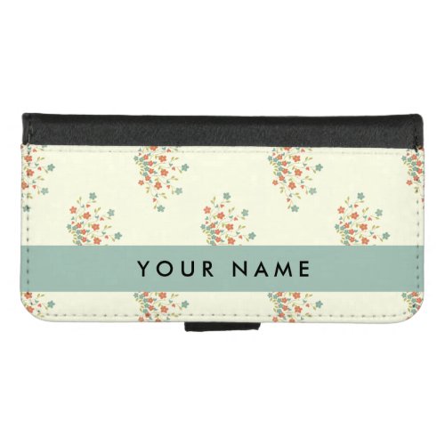 Blue and Red Flowers Blue Your Name iPhone 87 Wallet Case