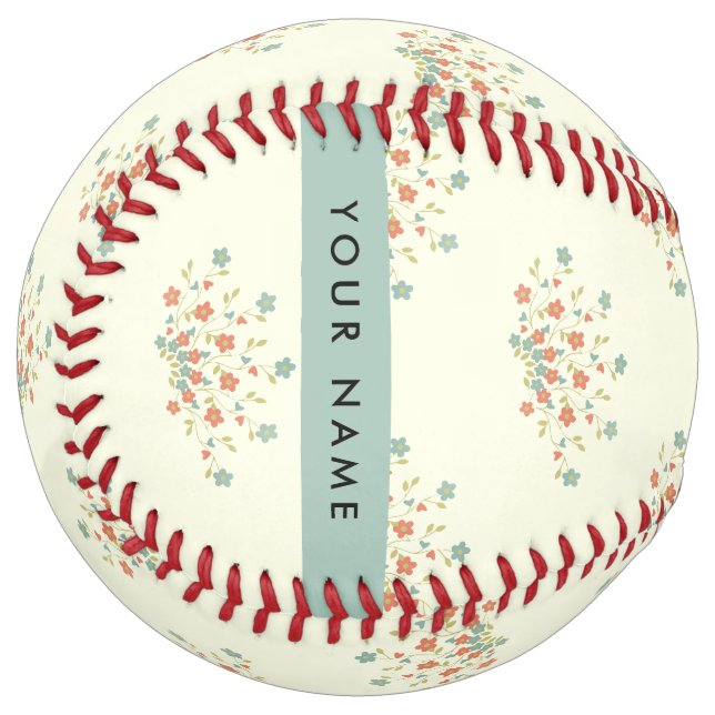 Blue and Red Flowers, Blue, Your Name Softball (Front Left)