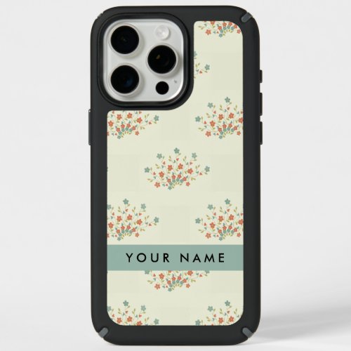 Blue and Red Flowers Blue Your Name iPhone 15 Pro Max Case