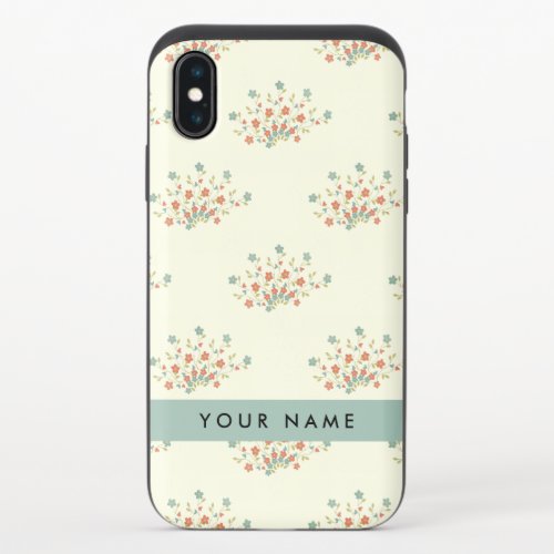 Blue and Red Flowers Blue Your Name iPhone XS Slider Case