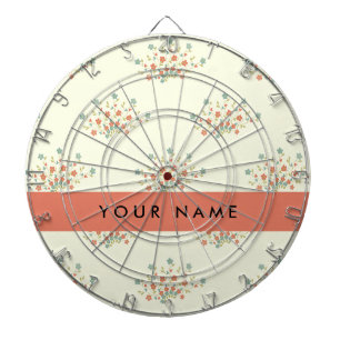 Blue and Red Flowers, Red, Your Name Dart Board