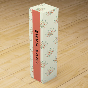 Blue and Red Flowers, Red, Your Name Wine Box