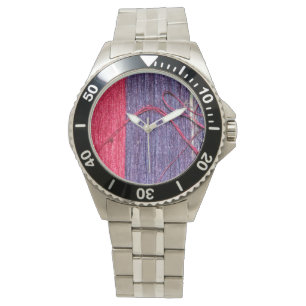 Blue and Red Handmade Thai Silk Watch