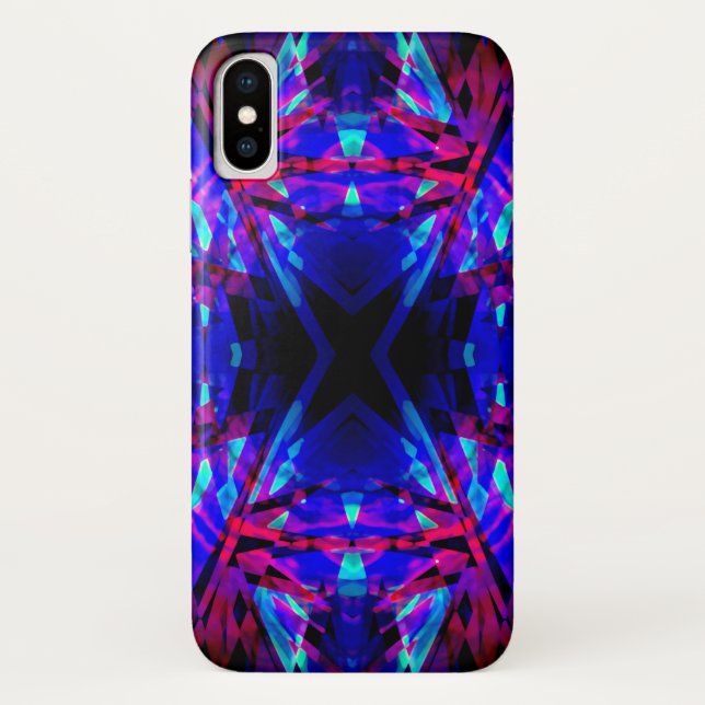 Blue and red kaleidoscope pattern Case-Mate iPhone case (Back)