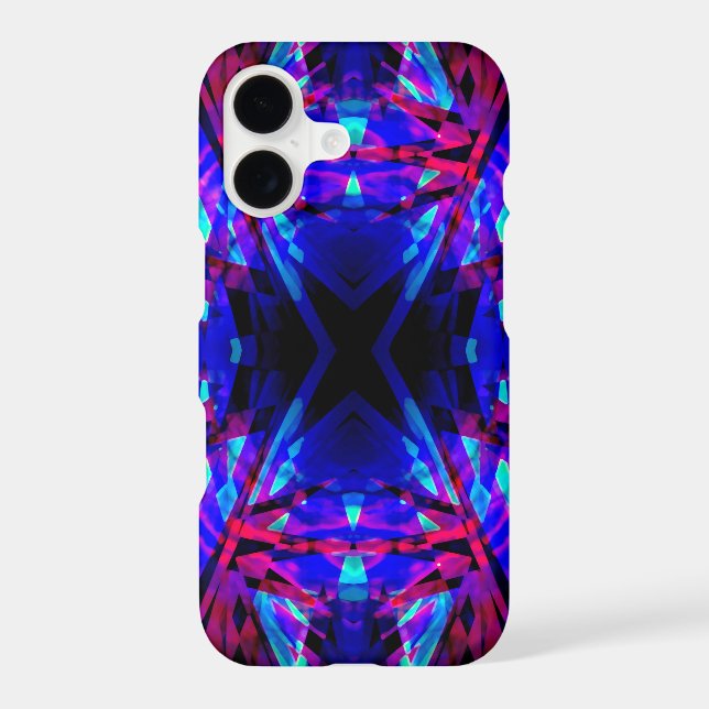 Blue and red kaleidoscope pattern iphone case (Back)