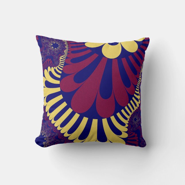 Blue and Red Loop Throw Pillow (Front)
