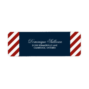 Blue and Red Nautical Wedding Address Label