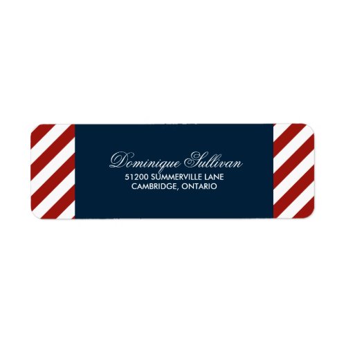 Blue and Red Nautical Wedding Address Label