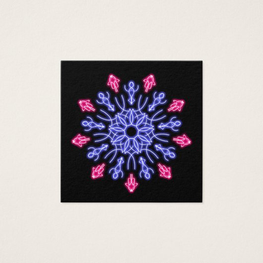 Blue and red neon flower (Front)