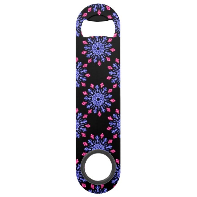 Blue and red neon flower bar key (Front)