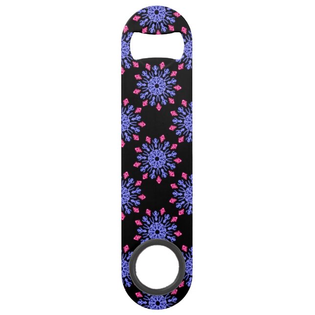 Blue and red neon flower bar key (Front)
