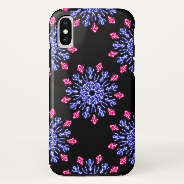 Blue and red neon flower Case-Mate iPhone case (Back)