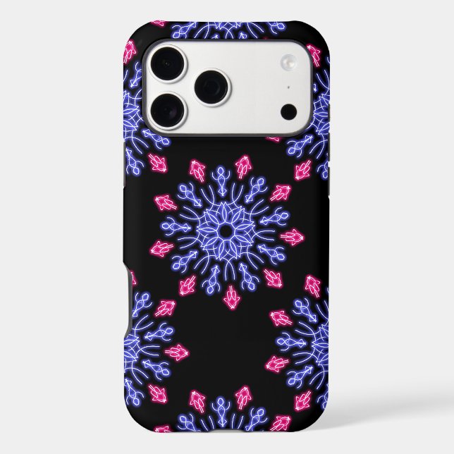 Blue and red neon flower Case-Mate iPhone case (Back)