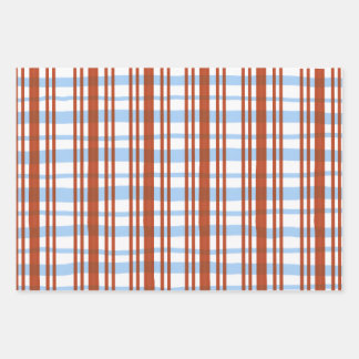 Blue and Red Plaid / Stripe Gift Wrap 