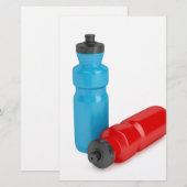 Blue and red plastic bottles (Front/Back)