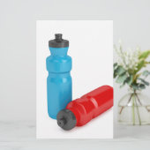 Blue and red plastic bottles (Standing Front)