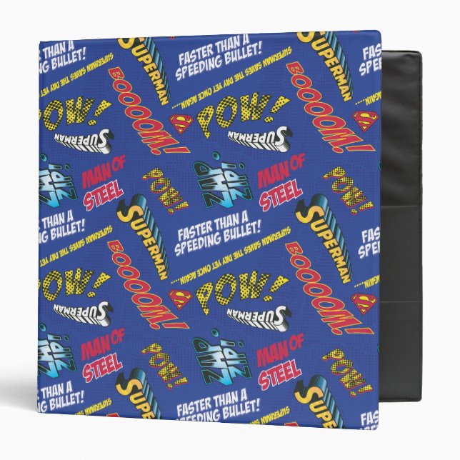 Blue and Red Pow! 3 Ring Binder (Front/Inside)