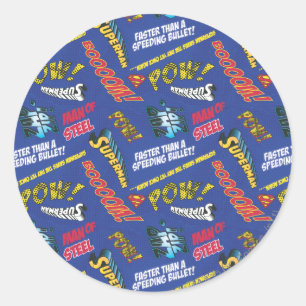 Blue and Red Pow! Classic Round Sticker