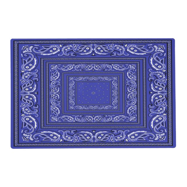 Blue and Red Reversible Bandanarama Placemat (Front)