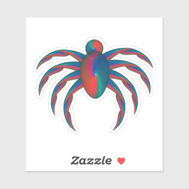 Blue and red spider sticker (Sheet)