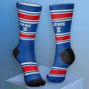 Blue and Red Sport Jersey - Name Number Socks