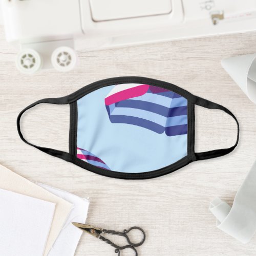 Blue And Red Standard Beach Umbrella Face Mask