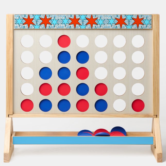 Blue and Red Star Pattern Fast Four (Front)