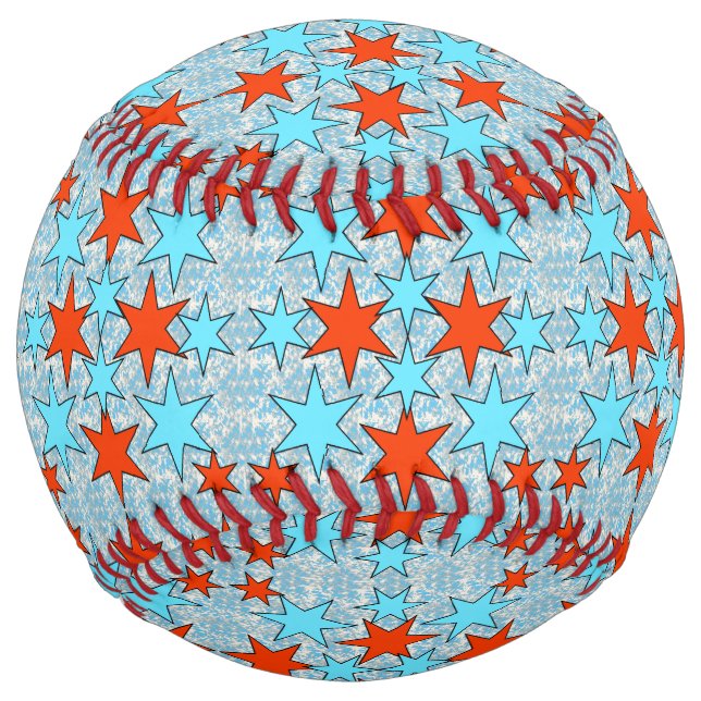 Blue and Red Star Pattern Softball (Front)