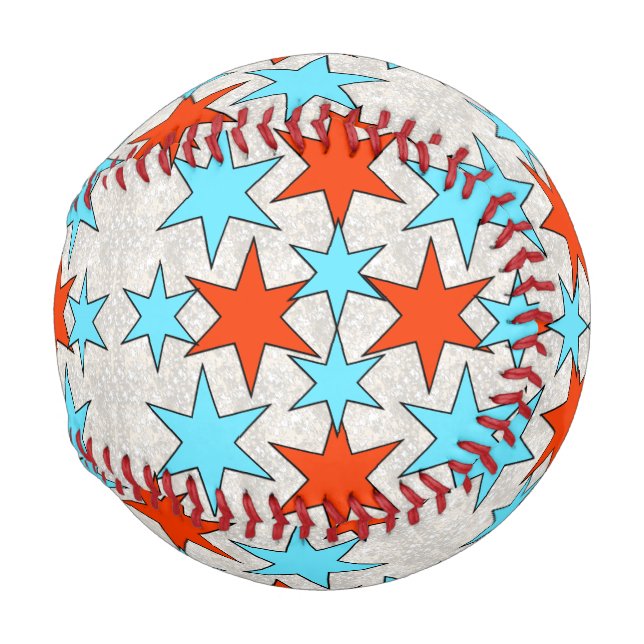 Blue and Red Star Print Baseball (Front Right)
